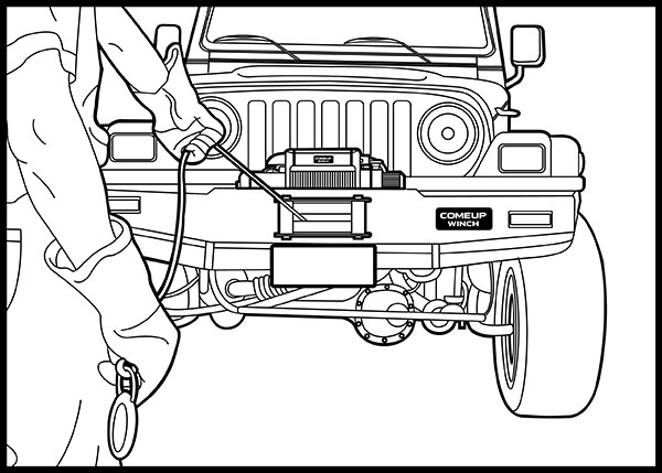 3). Pull the wire/synthetic rope to the anchor point